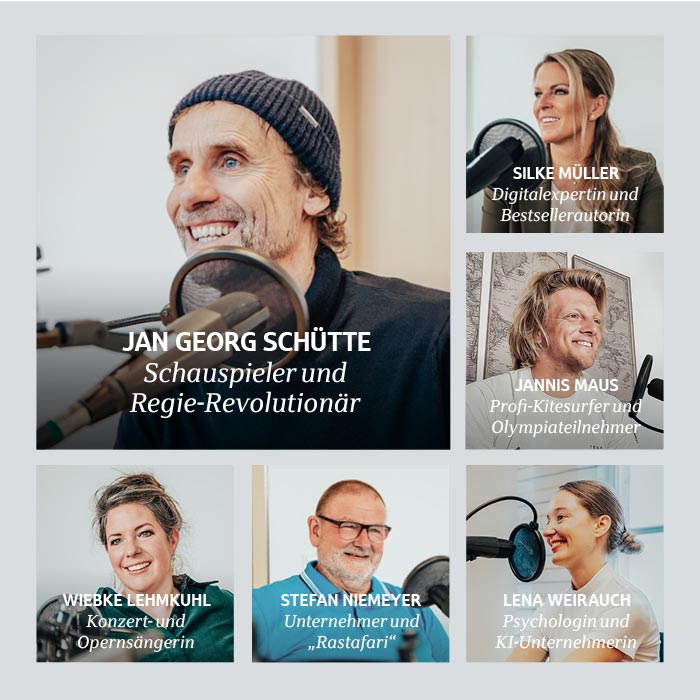 Porträts der eingeladenen Podcast-Gäste für *1786 LzO, fotografiert bei von Mende Marketing.