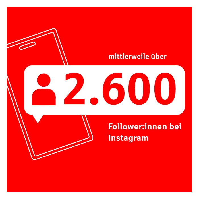 Bild zeigt: das die Instagram Seite der *1786 LzO mittlerweile über 2.600 Follower:innen hat.